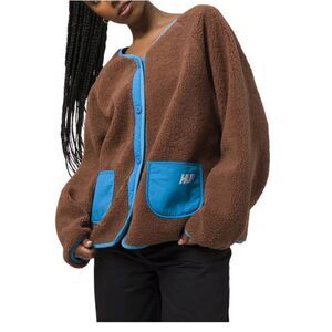 HUF 10K Sherpa Jacket Women’s Size XS Dust Brown Cozy Warm Outerwear